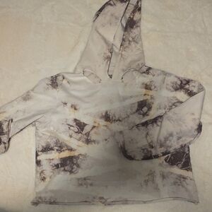 Affliction Tie-Dye Hoodie - Cream and Brown